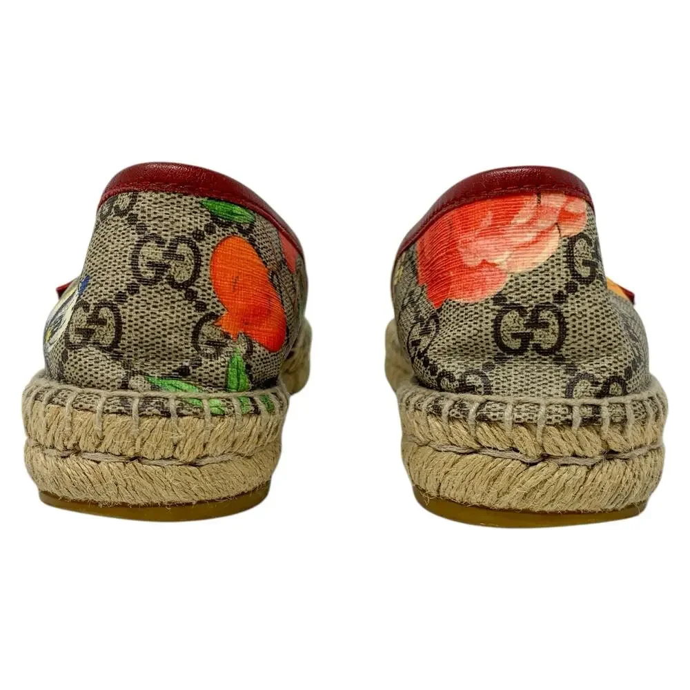 Gucci Tian GG Supreme Floral Bird Espadrilles Size 36 Flats